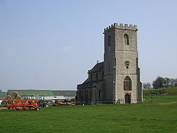 Stone building with square tower