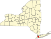 State map highlighting Queens County