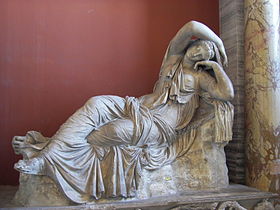 Ariane Endormie, copie romaine d'une sculpture hellénistique, musée du Vatican.