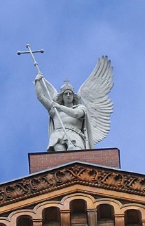 The angel Michael at Saint Michael's church, Berlin.