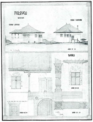 Les relevés de la maison Hagi Prodan, par Toma T. Socolescu (BMCI, 1916).