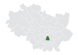 Location of Huby within Wrocław