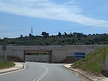 Rail overpass in Selianitika. Part of the new (under construction) Railway line Athens-Patras (April 2018)