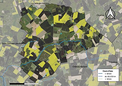 Carte orthophotographique de la commune en 2016.