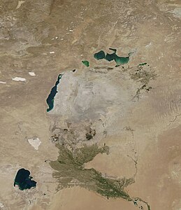 Aral Sea once again completely loses its eastern lobe in August 2021