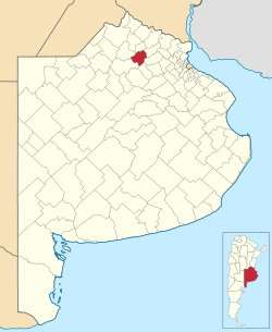 Location of Carmen de Areco Partido in Buenos aires Province
