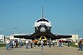 Space shuttle Atlantis, STS-42 from the causeway viewing area. Photo taken with the unit pictured at the left of this page (magazine back and motor drive 500–800mm mirror lens, f12) by James Eager