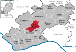 Läget för Bad Schwalbach i Rheingau-Taunus-Kreis