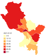 Muertos de COVID-19 por provincia del departamento de Cuzco según la GERESA local.