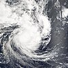 Tropical Cyclone Percy strikes Swain’s Island on 27 February 2005.