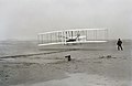 Image 6First flight of the Wright brothers' Wright Flyer on December 17, 1903, in Kitty Hawk, North Carolina; Orville piloting with Wilbur running at wingtip. (from 20th century)