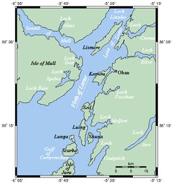 Carte du Firth of Lorn.