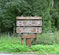 Signalétique forestière, en forêt de Chailluz (Doubs)