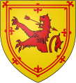 Thomas Howard's augmentation, a modified version of the Royal coat of arms of Scotland with an arrow through the lion's mouth.