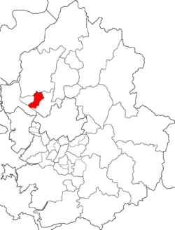 Map of Gyeonggi highlighting Ilsandong District.