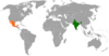 Location map for India and Mexico.