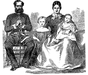 Sir John Inglis, Julia, Lady Inglis and two of their three children. Source: Illustrated London News, 28 November 1857