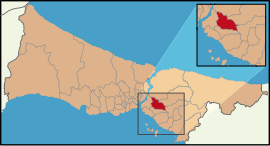 Map showing Ümraniye District in Istanbul Province