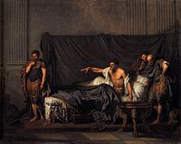 Septimius Severus on his deathbed next to his son Caracalla by Jean-Baptiste Greuze (c. 1769).