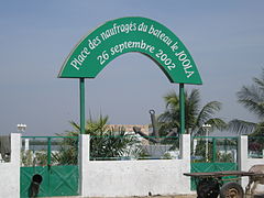 Place des naufragés du bateau le Joola.