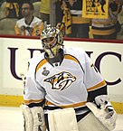 Saros with the Nashville Predators during the 2017 Stanley Cup Finals