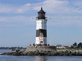 Phare de Schleimündevu de la mer.