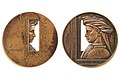 László Szlávics Jr.: Masaccio, memorial medal, 2002, bronze, cast, 110mm