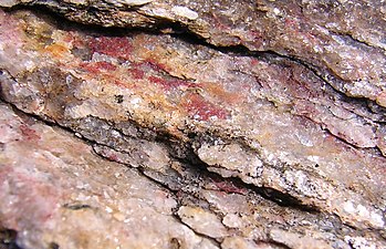 Inclusions de grenats dans un micaschiste (île de Groix)