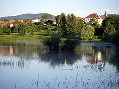 Michelbach depuis les bords de la retenue d'eau.