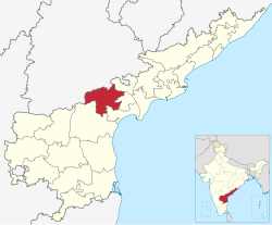 Location of Palnadu district in Andhra Pradesh