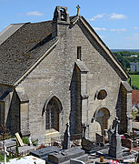 Façade ouest avec contrefort et clocheton