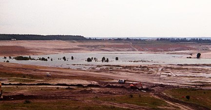 The original site of the battlefield destroyed by a lignite mine.