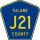 County Road J21 marker