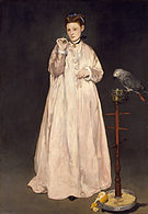 - Young Lady with parrot by Édouard Manet 1866