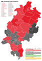 1991 Hessian state election, Red is SPD, Black is CDU,