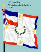 Drapeau du 1er bataillon du 71e régiment d'infanterie de ligne de 1791 à 1793