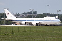 A Boeing E-4B of the 1st Airborne Command and Control Squadron seen at Offutt AFB in 2012.