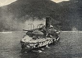 The Spanish Armored Cruiser Almirante Oquendo after the Battle of Santiago de Cuba.