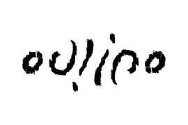 Dans cet ambigramme « Oulipo », la première moitié du mot est la même que la dernière, à l'envers[11].