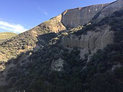 Cliffs at the northern end of Del Valle Regional Park