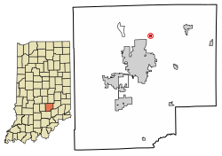 Location of Clifford in Bartholomew County, Indiana.