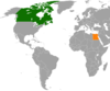 Location map for Canada and Egypt.