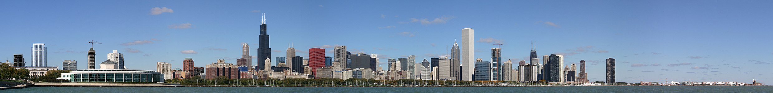 Linha do horizonte de Chicago do Adler Planetarium