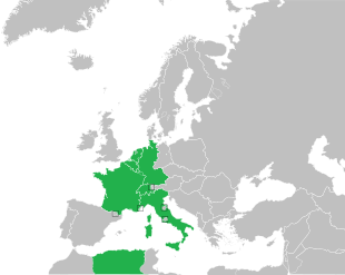 A coloured map of the countries of Europe