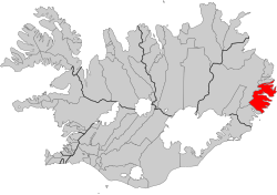 Location of the Municipality of Fjarðabyggð