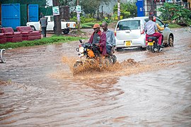 Crue subite à Kampala en février.