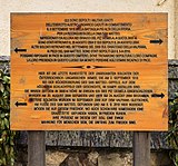 Information Sign on cemetery. Location: Church of San Rocco surrounded in the military cemetery in Peio Paese.