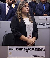 Joana em sessão plenária na Câmara Municipal de Manaus em 2018