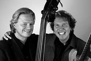 Harald Johnsen and Frode Barth at photoshoot for their record Blue Spheres.