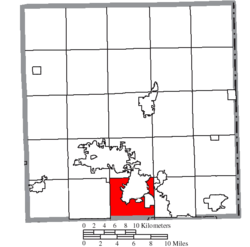 Location of Weathersfield Township in Trumbull County